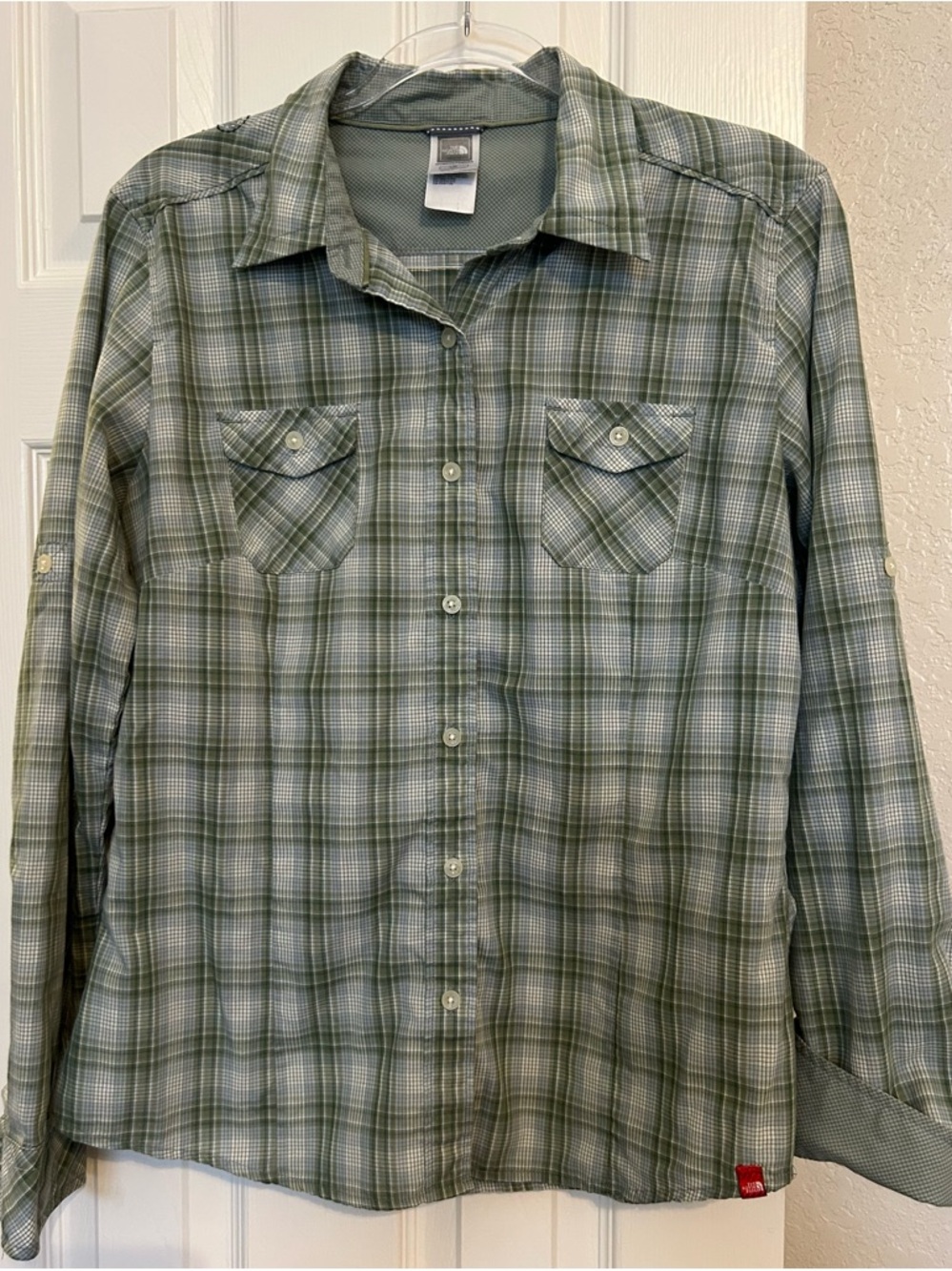 The North Face Women's Green Plaid Button-Down Shirt